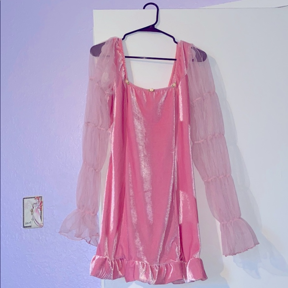 Nw/oT pink velvet sugar thrillz dress